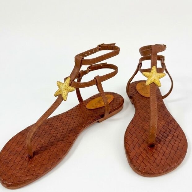 Rasteira Maya Camel Grade